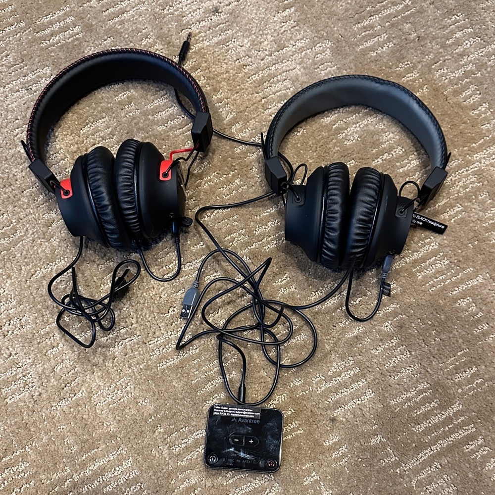 Black and Red Over-Ear Headphones